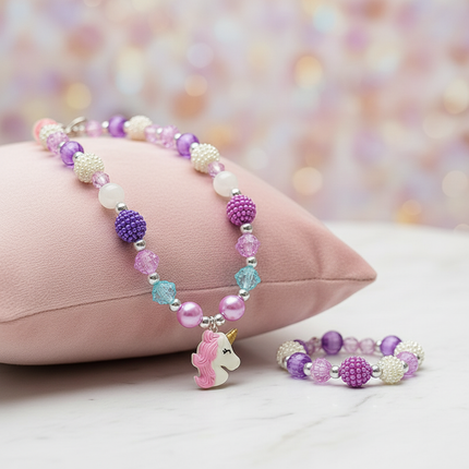 unicorn necklace set - lifestyle