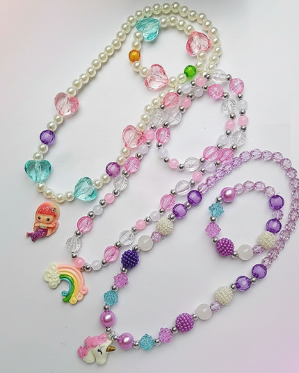 unicorn necklace set - white-bg