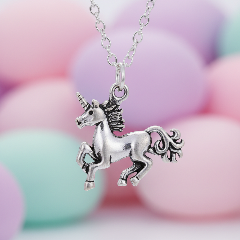 unicorn necklace vintage - detail