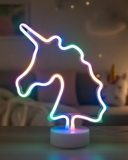 unicorn neon night light - lifestyle