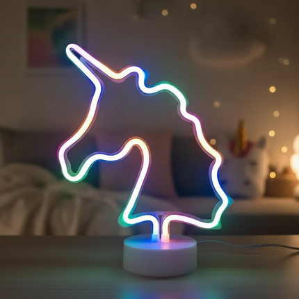 unicorn neon night light - lifestyle