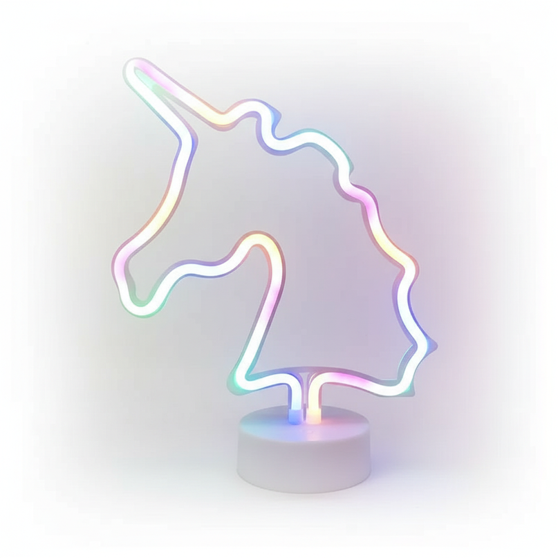 unicorn neon night light - white-bg