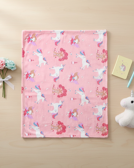 unicorn newborn blanket - flat-lay