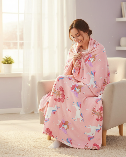 unicorn newborn blanket - in-use