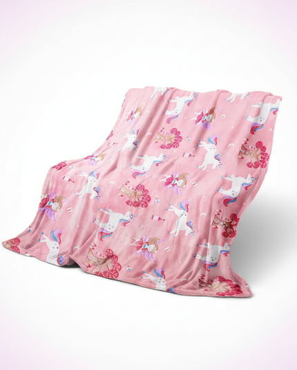 unicorn newborn blanket - white-bg