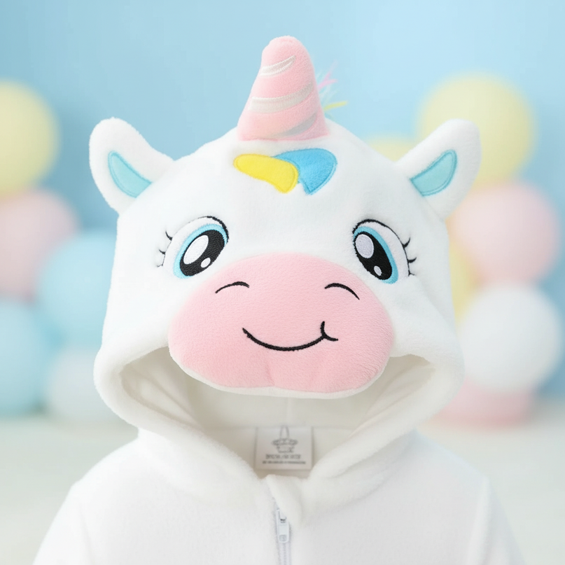 unicorn newborn onesie - detail