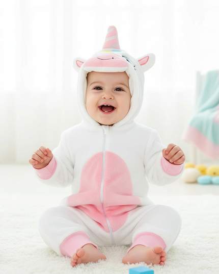 unicorn newborn onesie - in-use