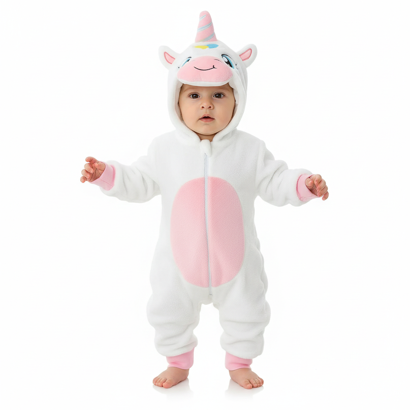 unicorn newborn onesie - white-bg