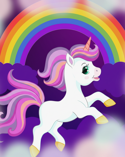 unicorn night curtains - detail