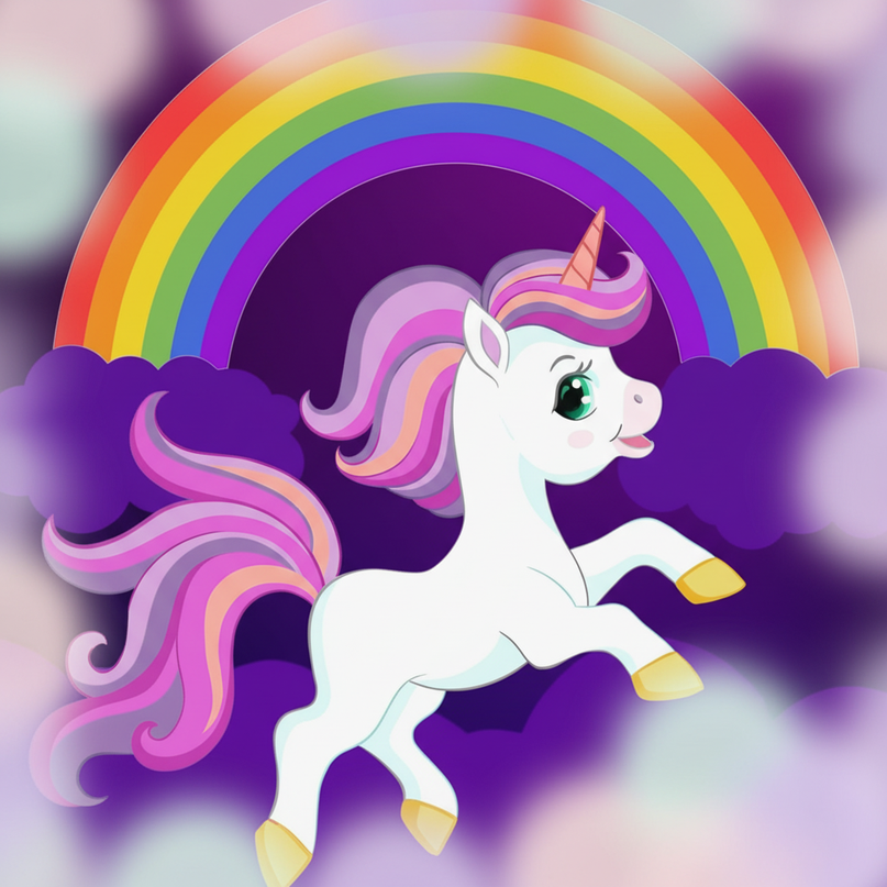 unicorn night curtains - detail
