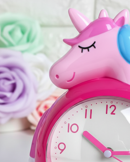 unicorn night light alarm clock - detail