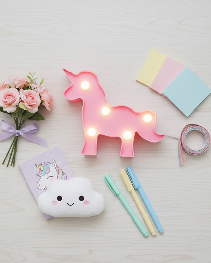unicorn night light girls - flat-lay