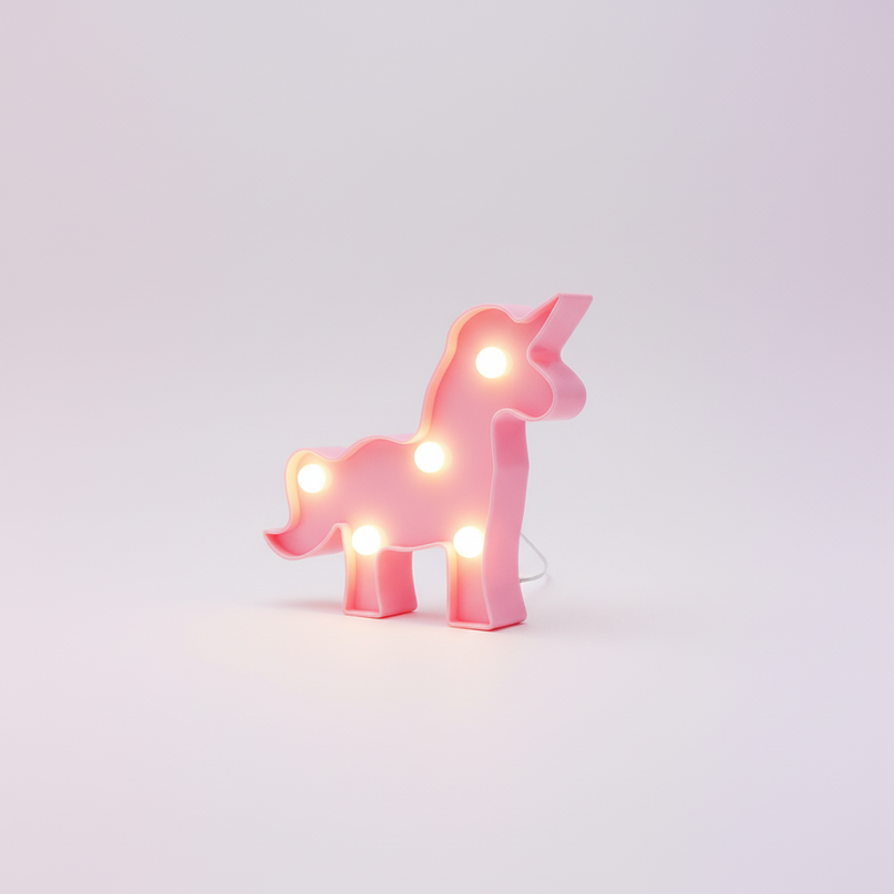 unicorn night light girls - white-bg