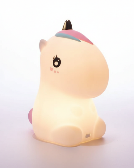 unicorn night light rechargeable - white-bg
