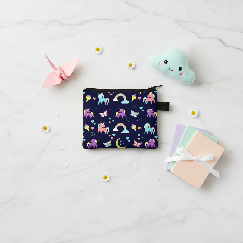 unicorn night sky purse - flat-lay