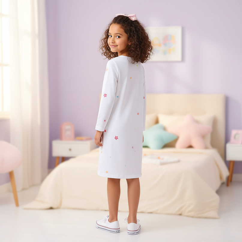 unicorn nightgown long sleeve dress - back