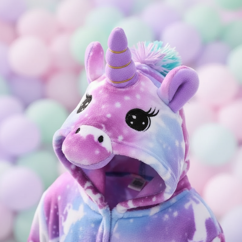 unicorn nighttime robe - detail