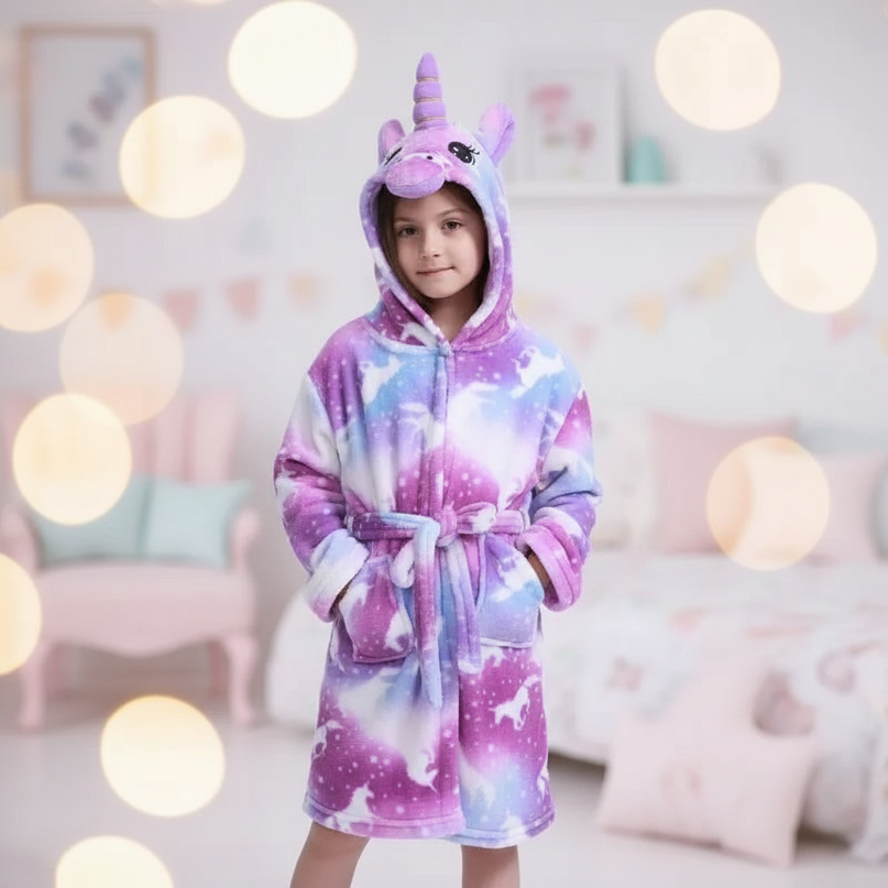 unicorn nighttime robe - lifestyle