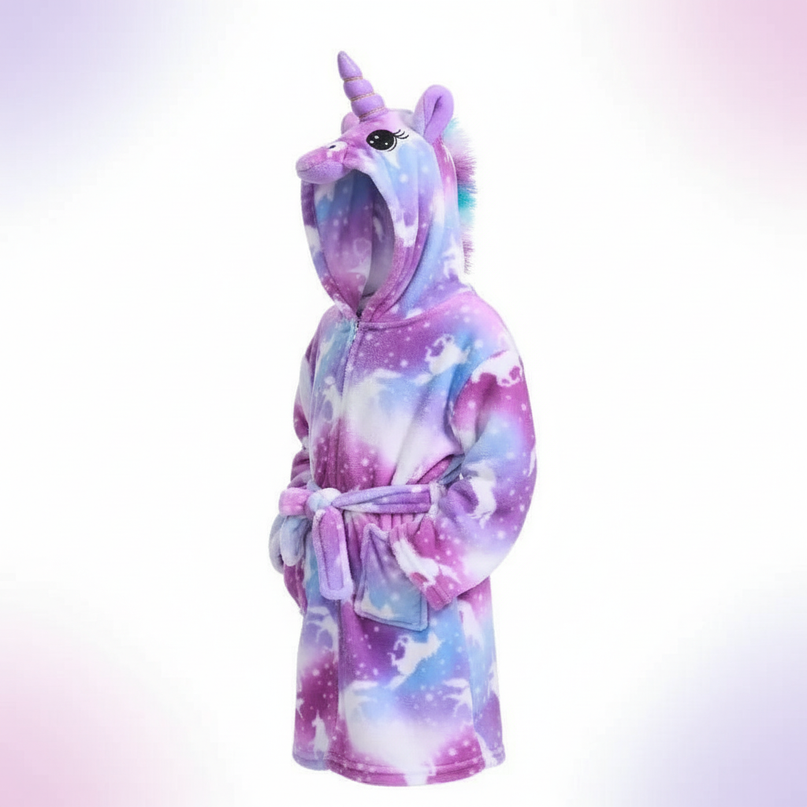 unicorn nighttime robe - white-bg
