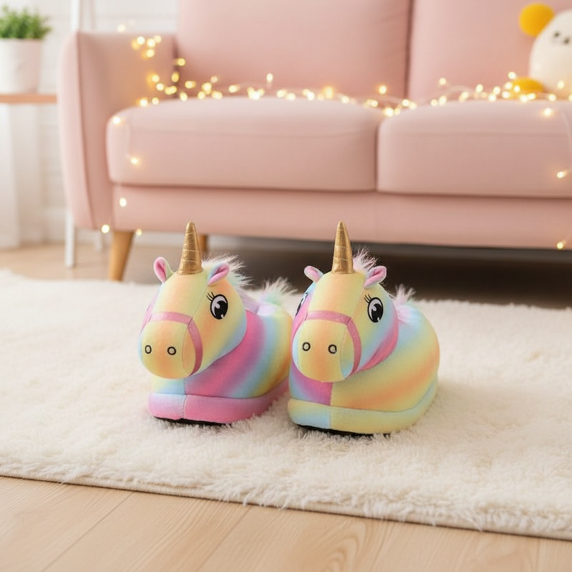 unicorn novelty slippers - lifestyle