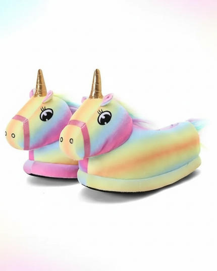 unicorn novelty slippers - white-bg