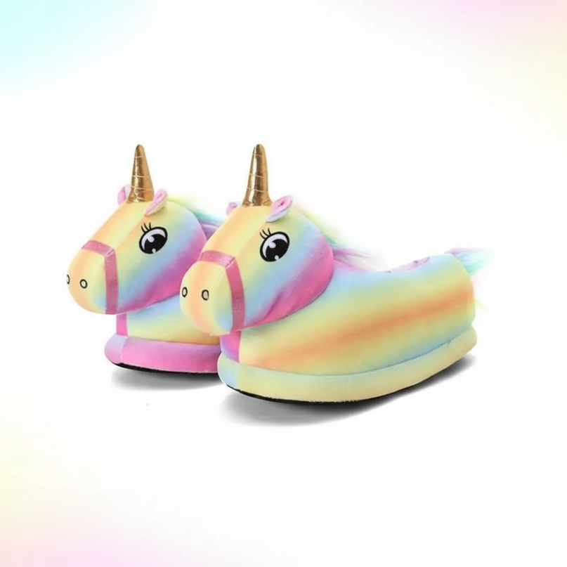 unicorn novelty slippers - white-bg