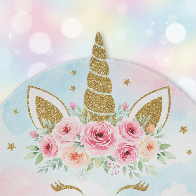 unicorn nursery rug - detail
