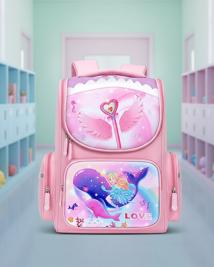 unicorn ocean print school backpack - lifestyle