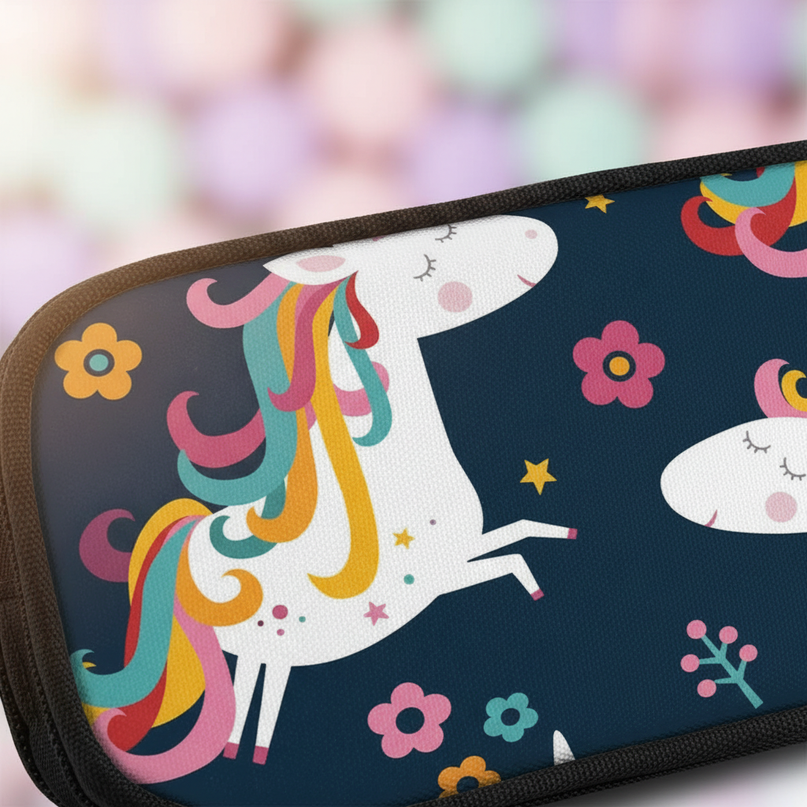 unicorn of the lake pencil case - detail