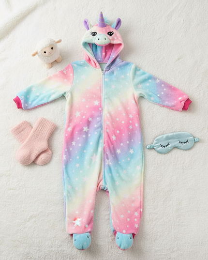 unicorn onesie childrens - flat-lay