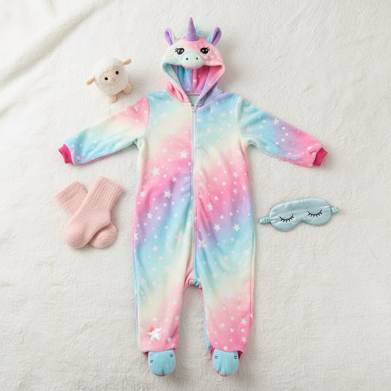 unicorn onesie childrens - flat-lay