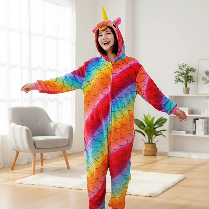 unicorn onesie pajamas - in-use