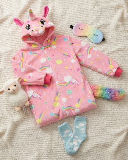 unicorn onesie stars - flat-lay