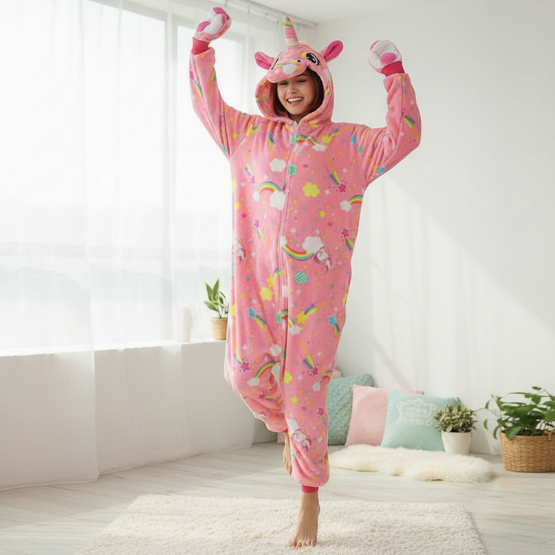 unicorn onesie stars - in-use