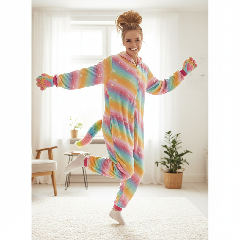 unicorn onesie teenager - in-use