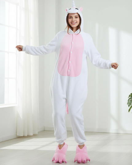 unicorn onesie white - in-use