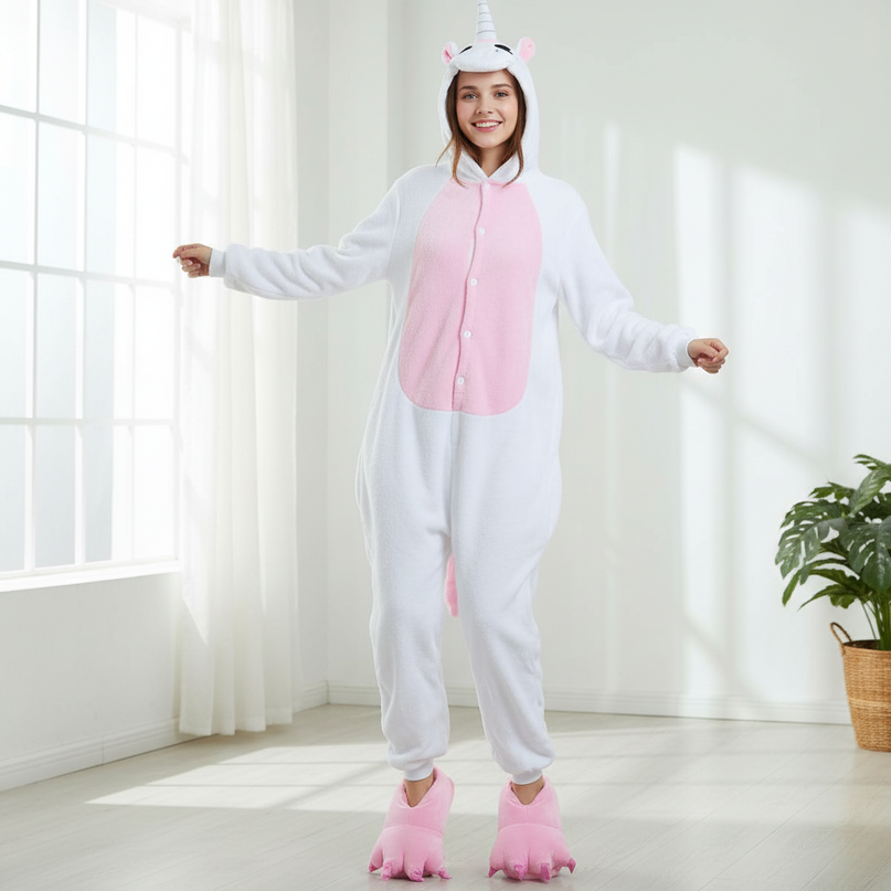 unicorn onesie white - in-use