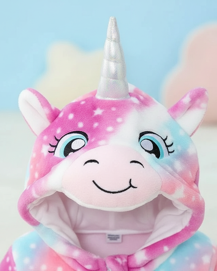 unicorn onesie with feet - detail