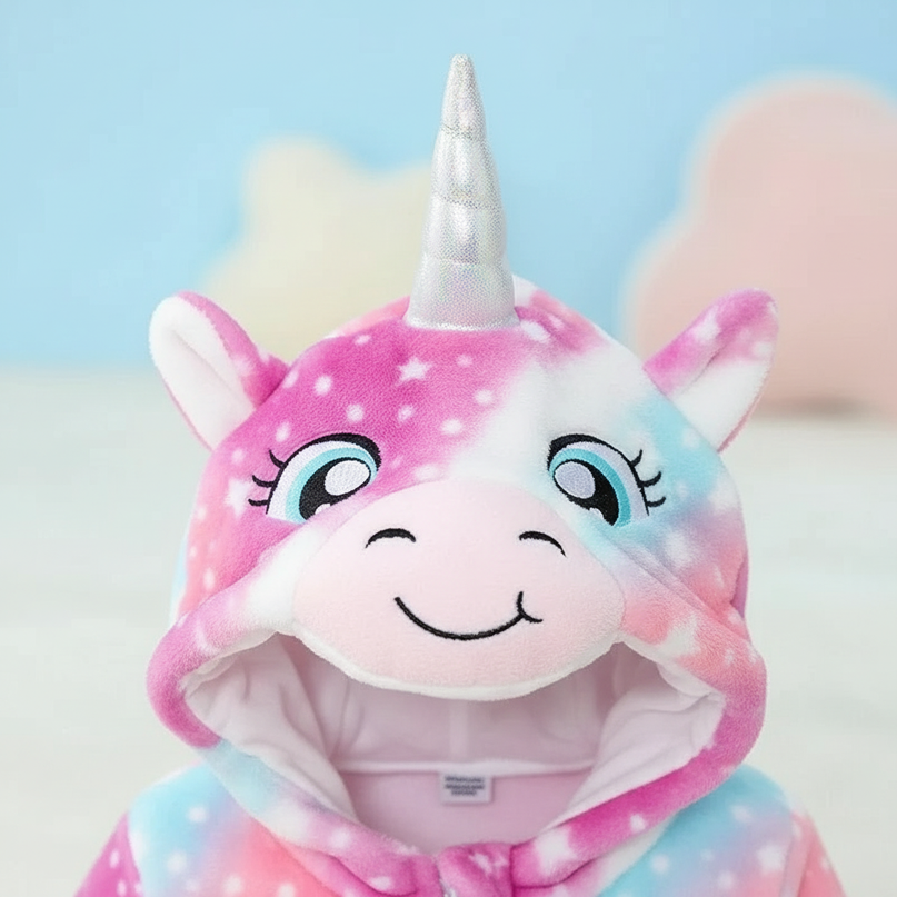 unicorn onesie with feet - detail