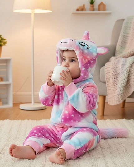 unicorn onesie with feet - lifestyle