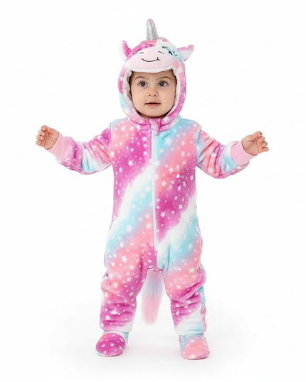 unicorn onesie with feet - white-bg