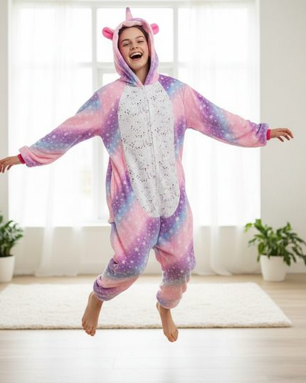 unicorn onesie with tail - in-use