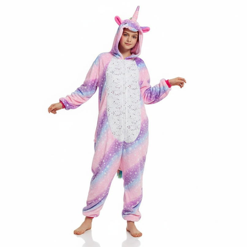 unicorn onesie with tail - white-bg