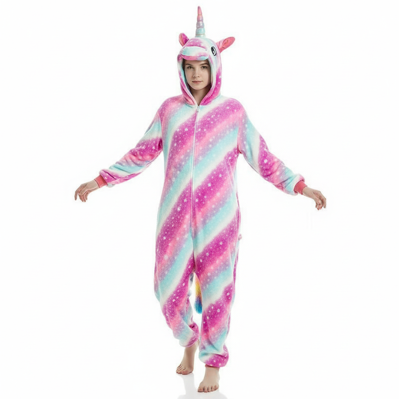 unicorn onesie zip up - white-bg