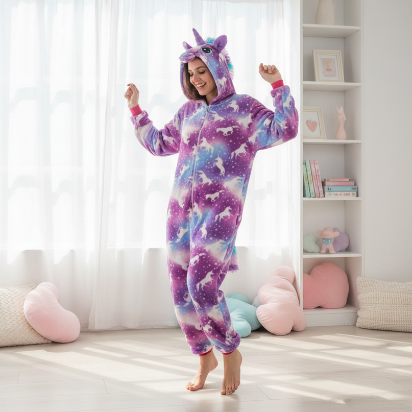 unicorn onesies for adults - in-use