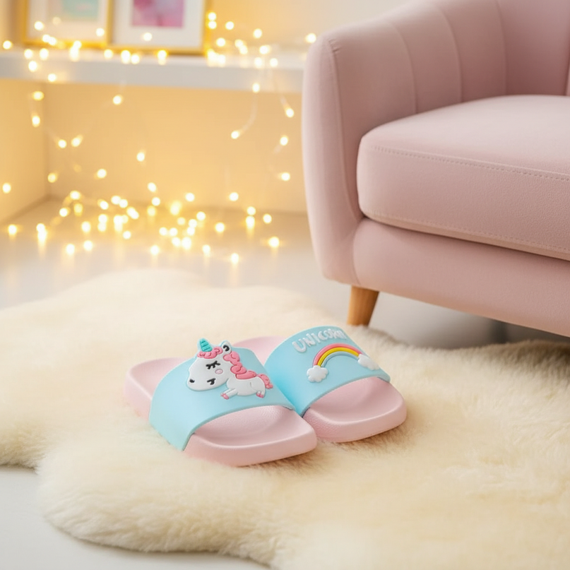 unicorn outdoor slippers - lifestyle