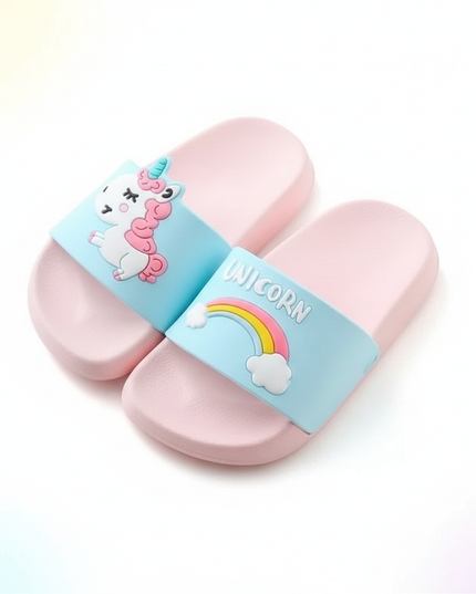 unicorn outdoor slippers - white-bg