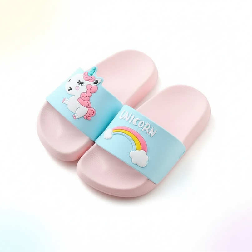 unicorn outdoor slippers - white-bg