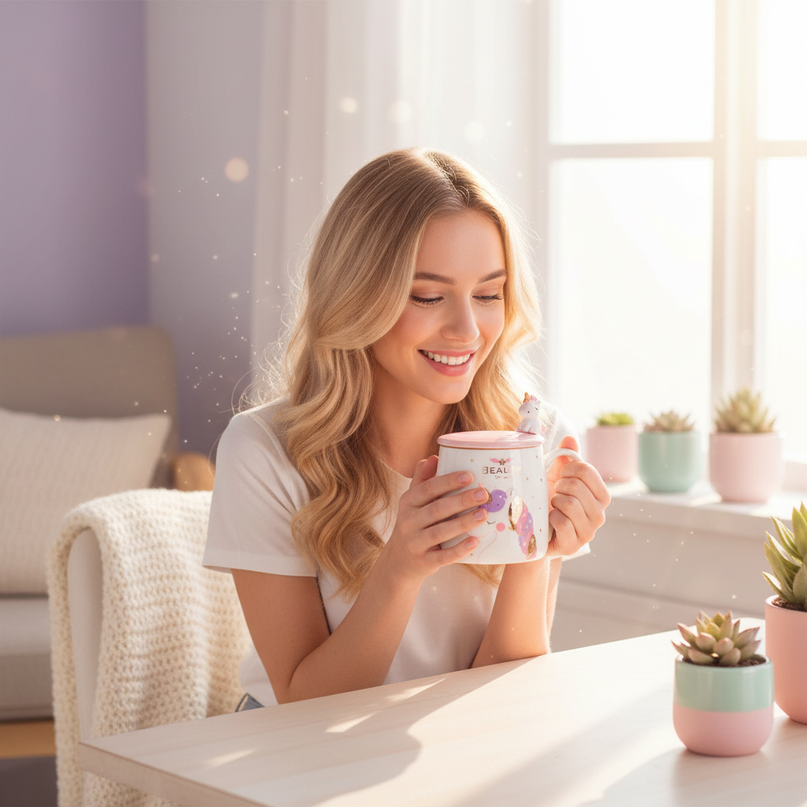 unicorn-painted-mug - in-use