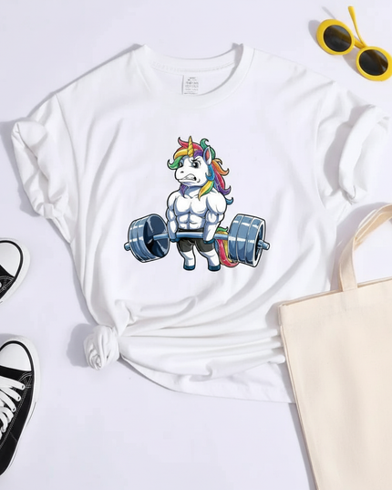 unicorn pajama party shirt - flat-lay